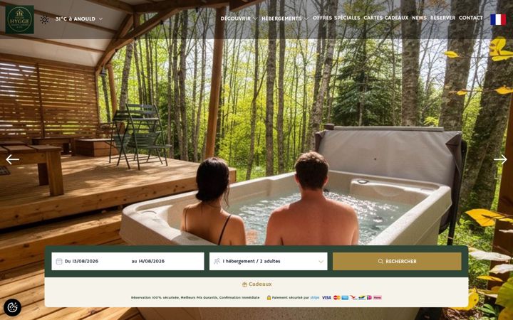Screenshot of hyggechalets-spa.fr