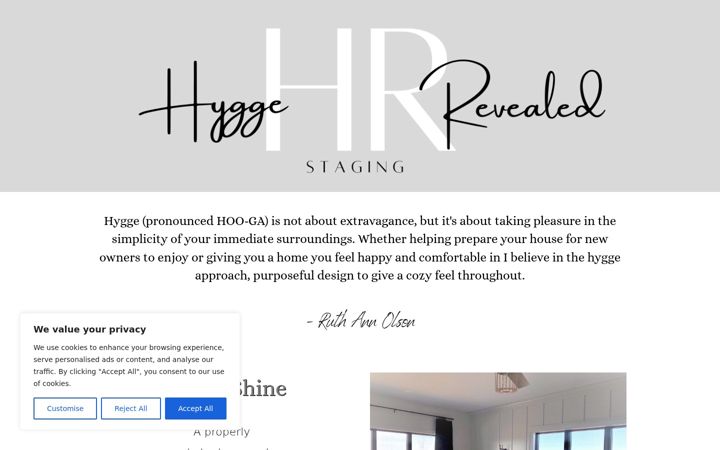 Screenshot of hyggerevealed.com