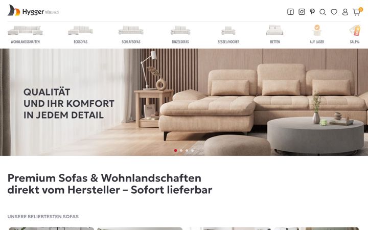 Screenshot di hyggermoebelhaus.de