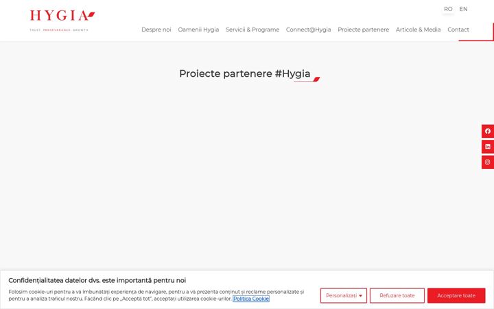 Screenshot of hygia.ro