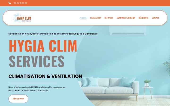 Screenshot of hygiaclim.fr
