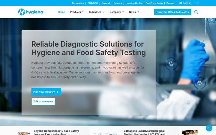 Screenshot of hygiena.com