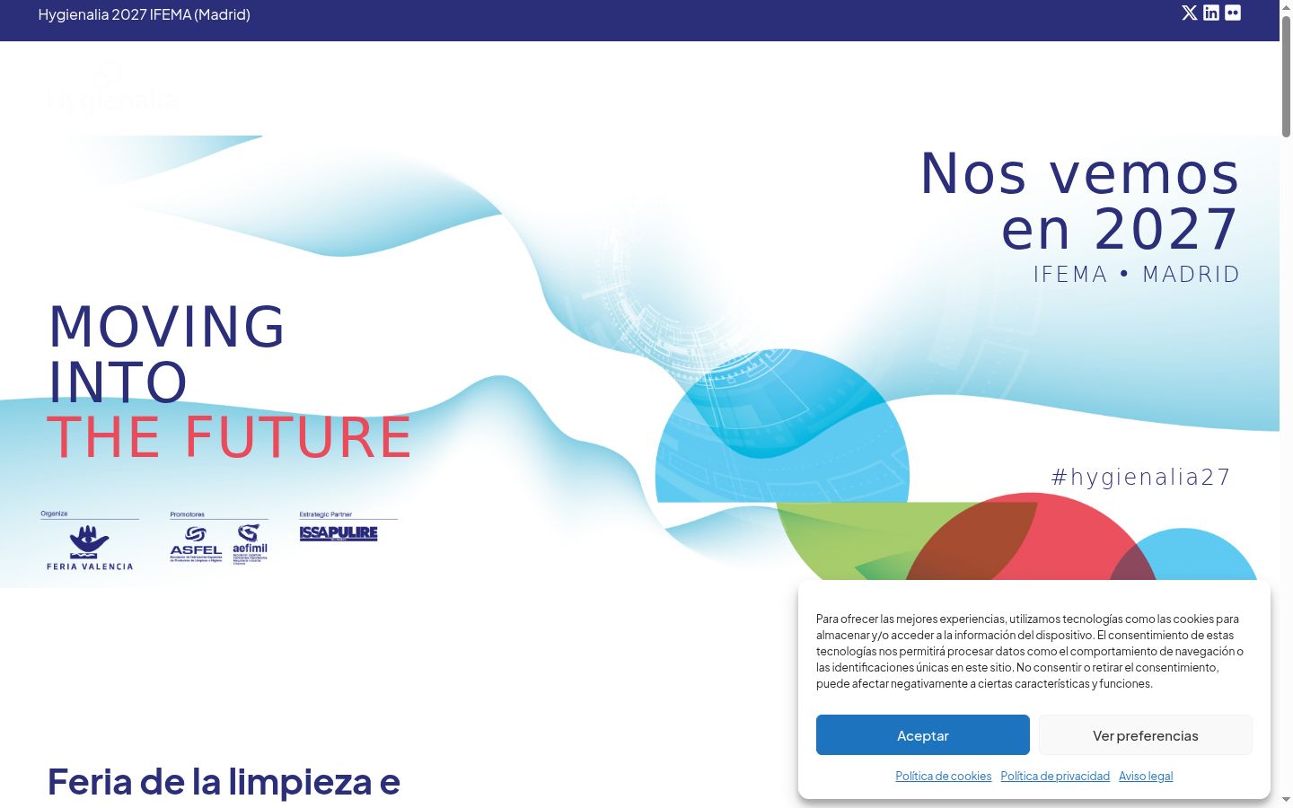 Captura de ecrã do banner de consentimento apresentado antes de qualquer interação