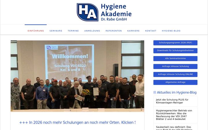 Screenshot di hygiene-akademie.de