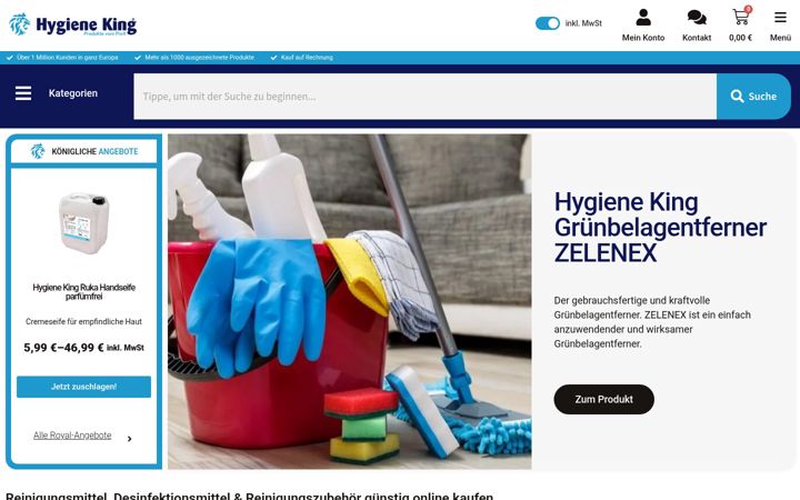 Snímek obrazovky hygiene-king.de