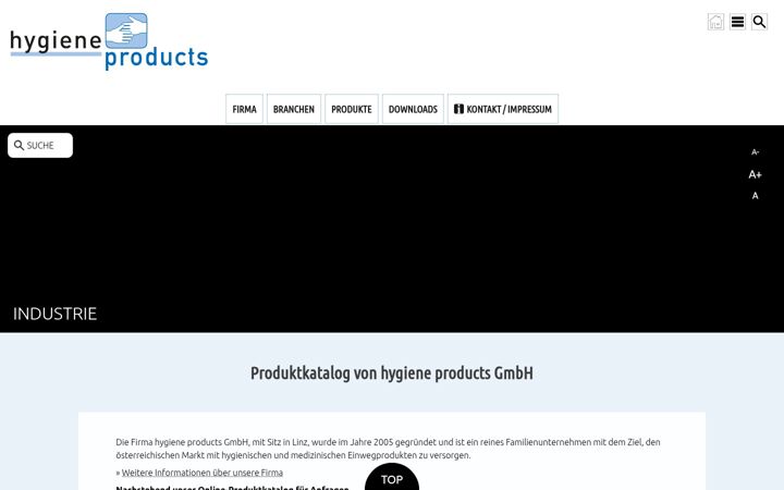 Screenshot of hygiene-products.at