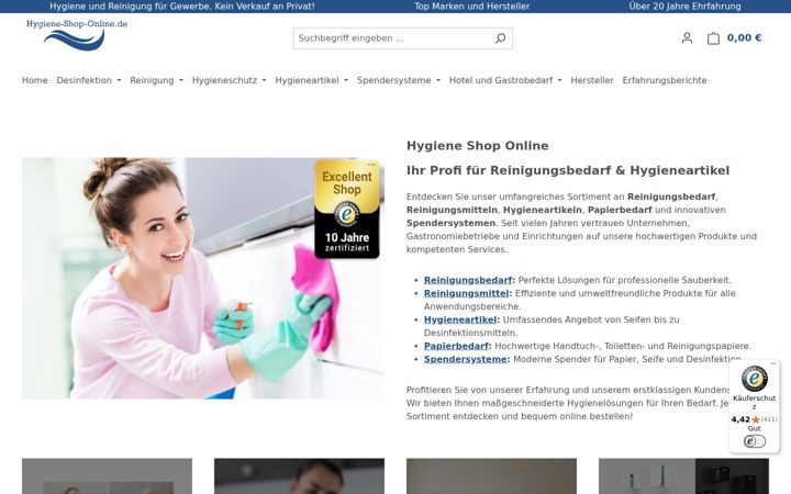 Screenshot of hygiene-shop-online.de