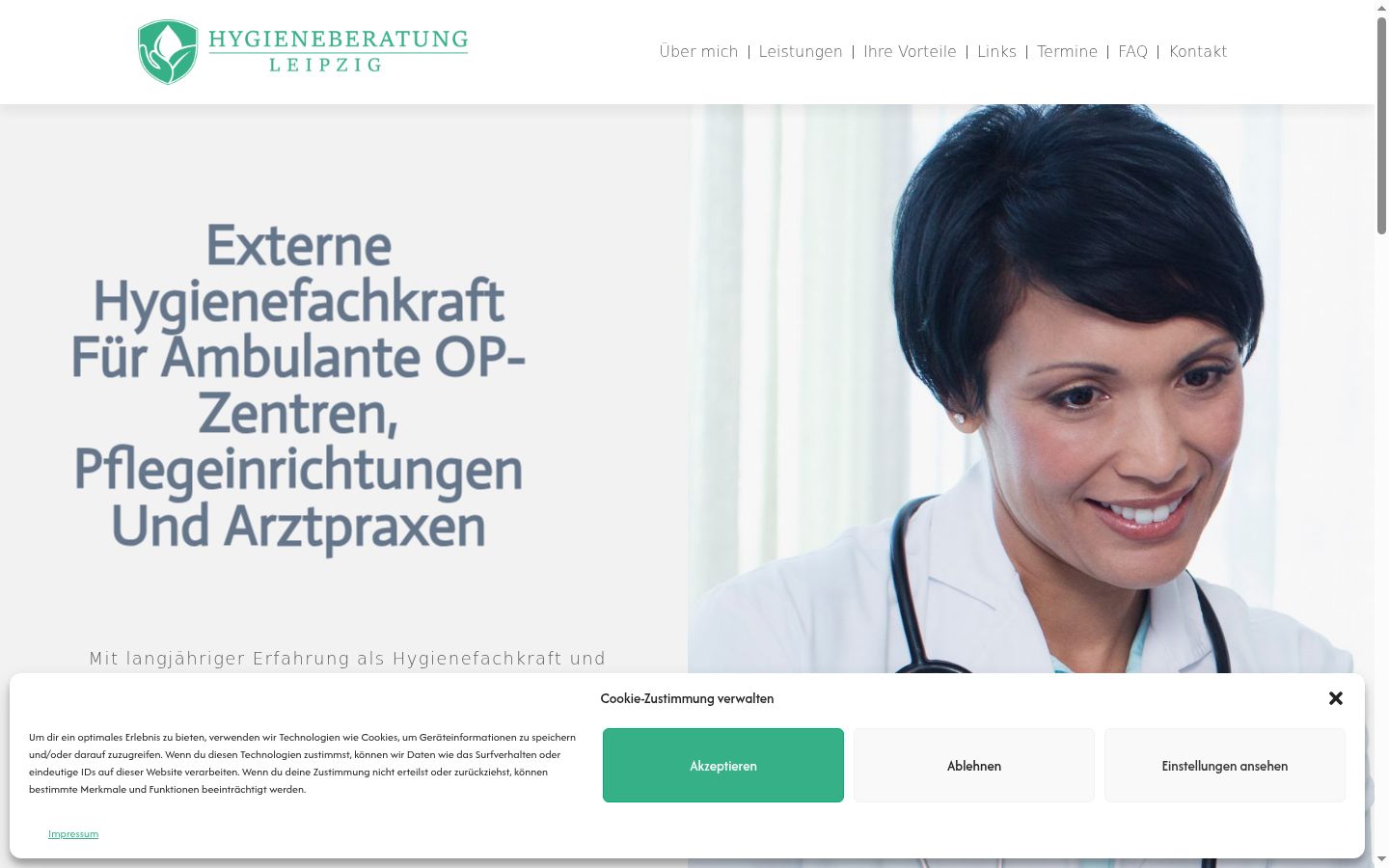 Screenshot des Einwilligungsbanners vor jeglicher Interaktion