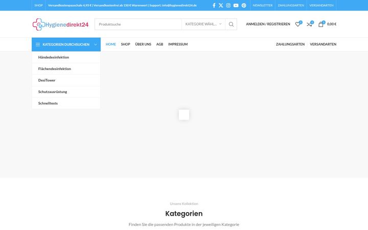 Screenshot of hygienedirekt24.de