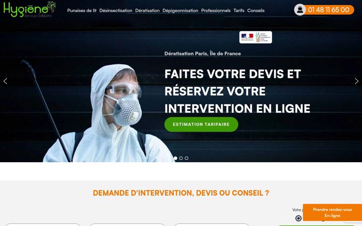Screenshot of hygieneservices.fr