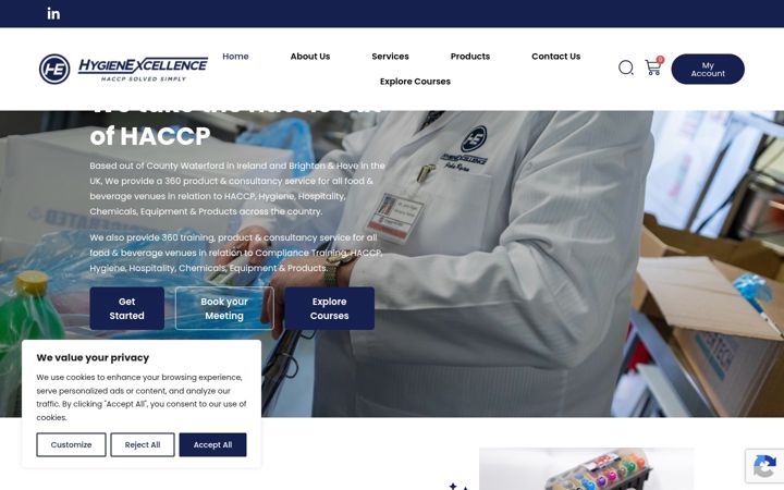 Captura de pantalla de hygienexcellence.com