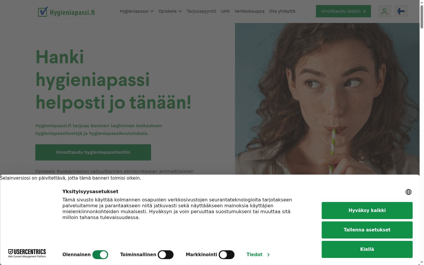 Screenshot van de toestemmingsbanner zoals getoond vóór enige interactie