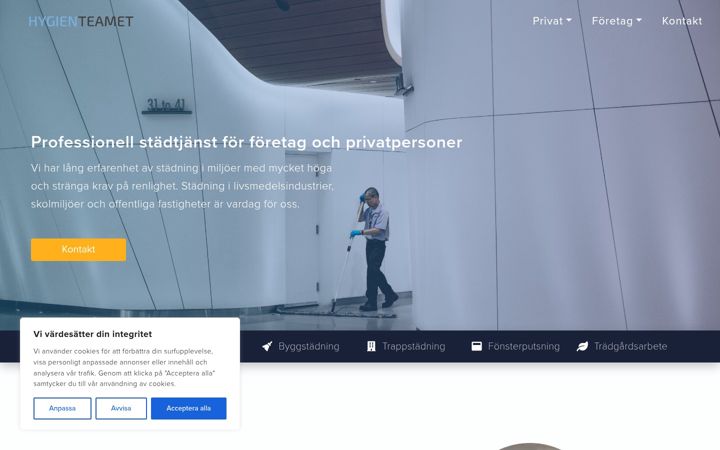 Screenshot of hygienteamet.se