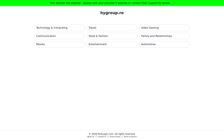 Screenshot of hygroup.ro