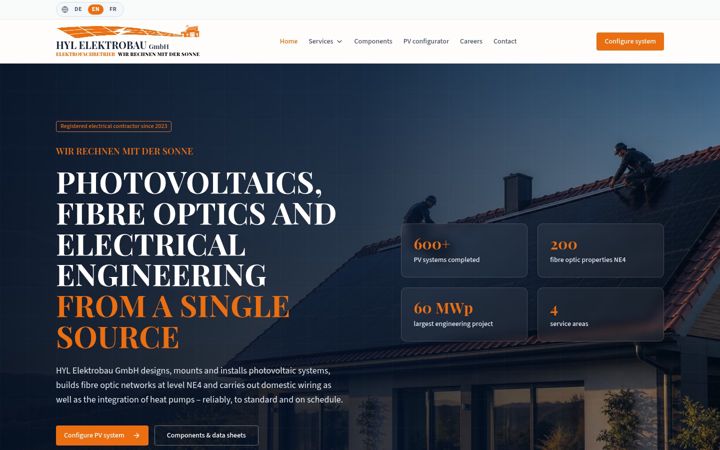 Screenshot of hyl-elektrobau.de