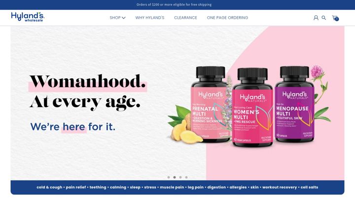 Screenshot of hylandswholesale.com