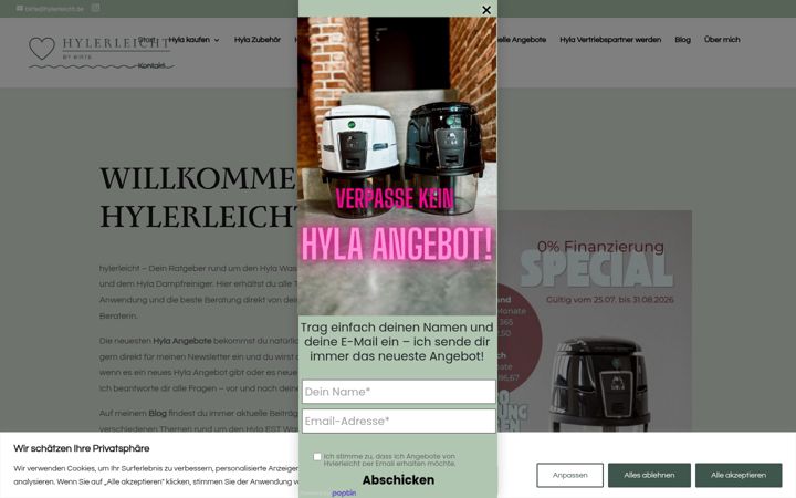 Screenshot of hylerleicht.de