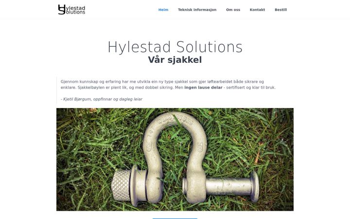 Screenshot of hylestad.solutions