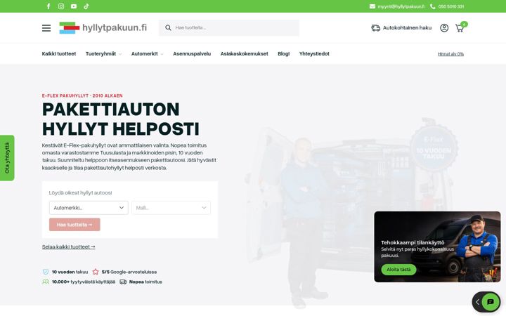 Zrzut ekranu hyllytpakuun.fi