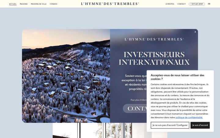 Screenshot of hymnedestrembles.ca