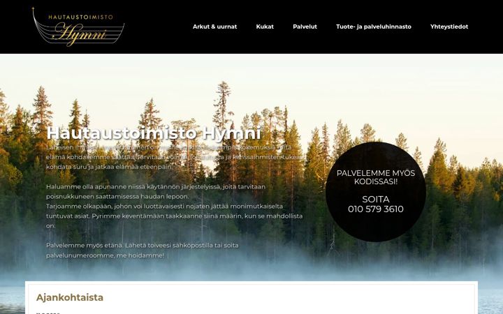 Screenshot of hymni.fi