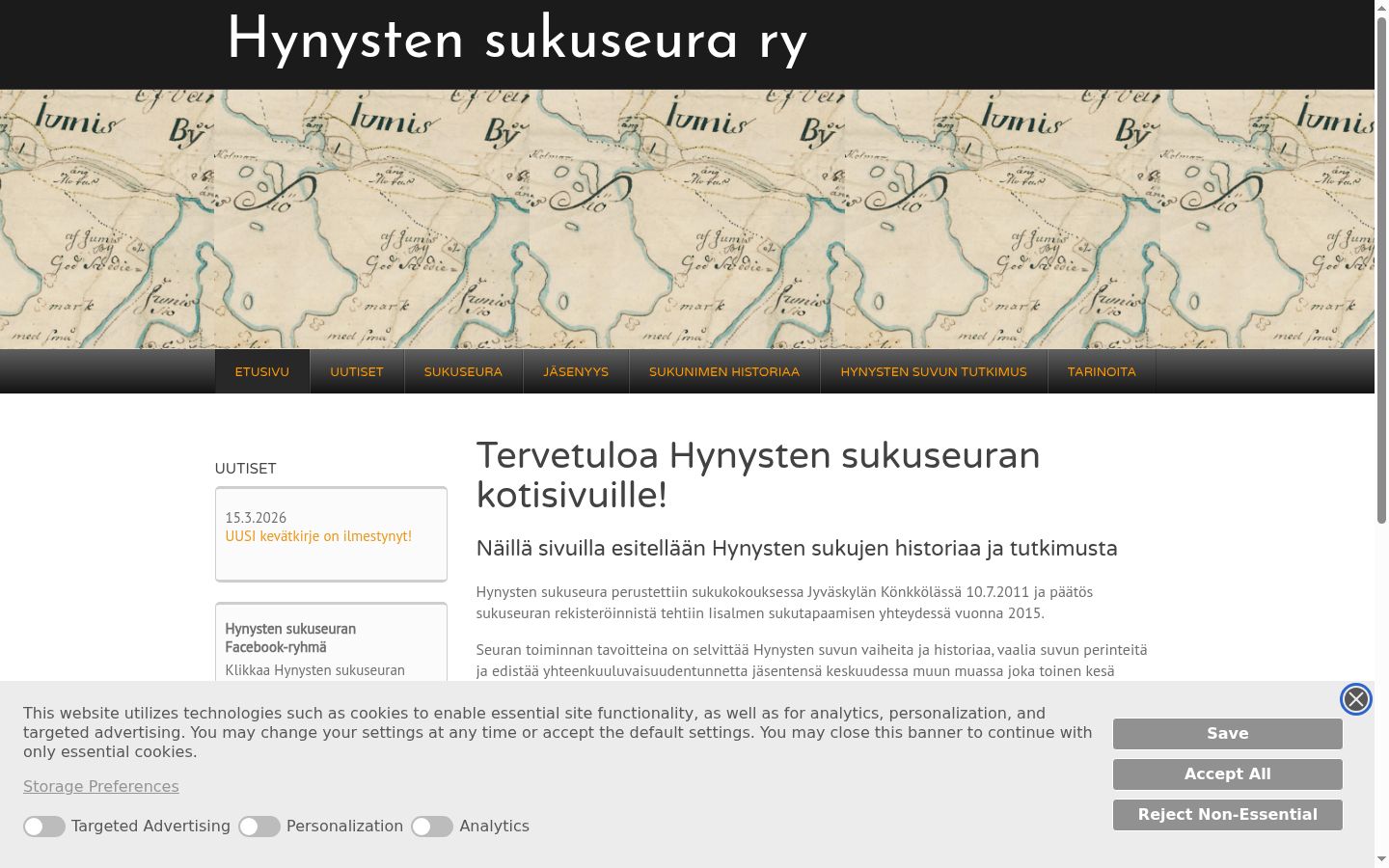 Screenshot des Einwilligungsbanners vor jeglicher Interaktion