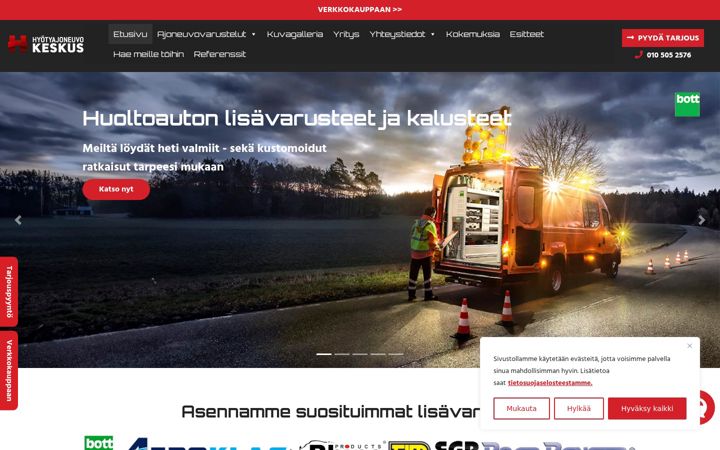 Screenshot of hyotyajoneuvokeskus.com