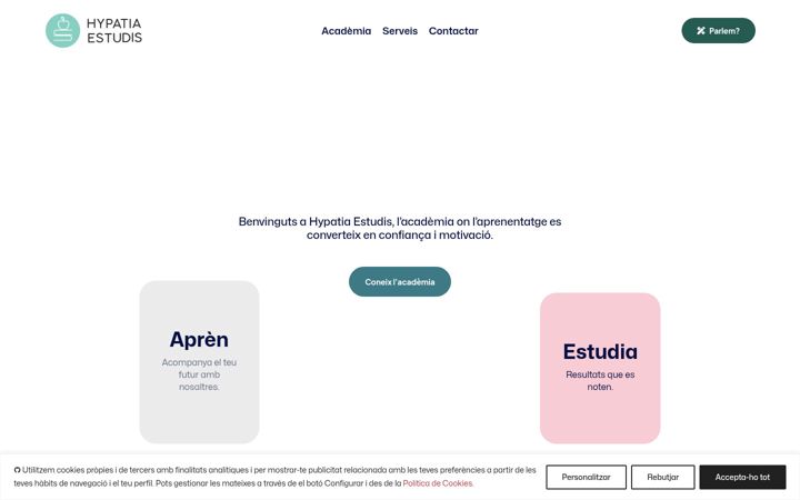 Screenshot of hypatiaestudis.com