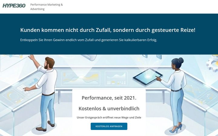 Skjámynd af hype360.de