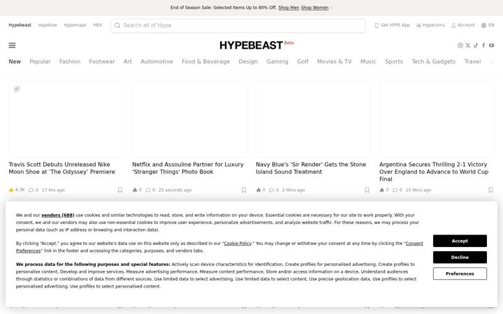 Screenshot von hypebeast.com