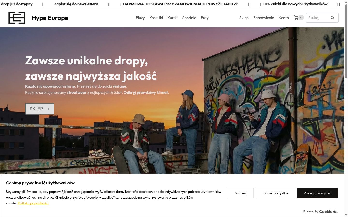 Snímek obrazovky baneru souhlasu zobrazeného před jakoukoli interakcí