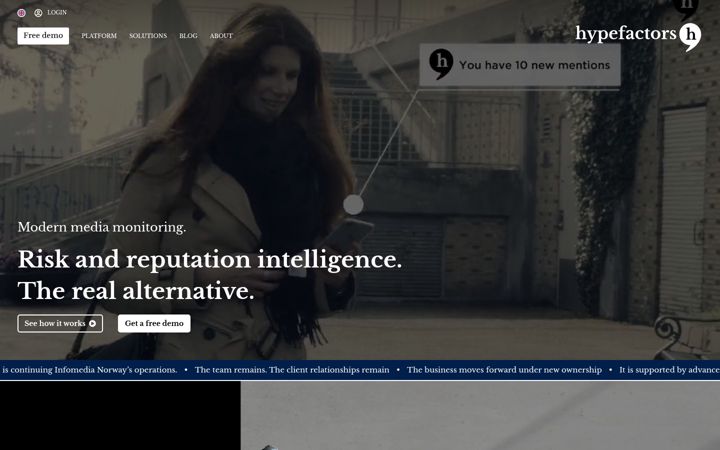 Screenshot of hypefactors.com