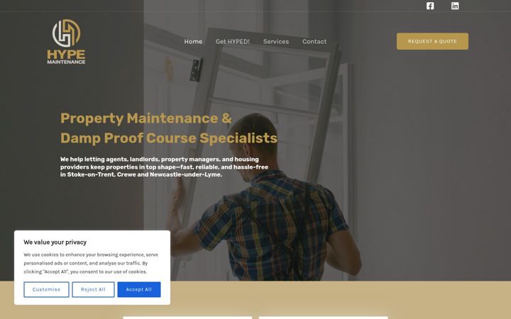 Screenshot of hypemaintenance.co.uk