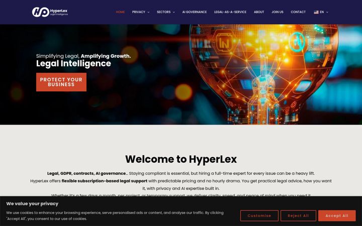 Screenshot of hyper-lex.com