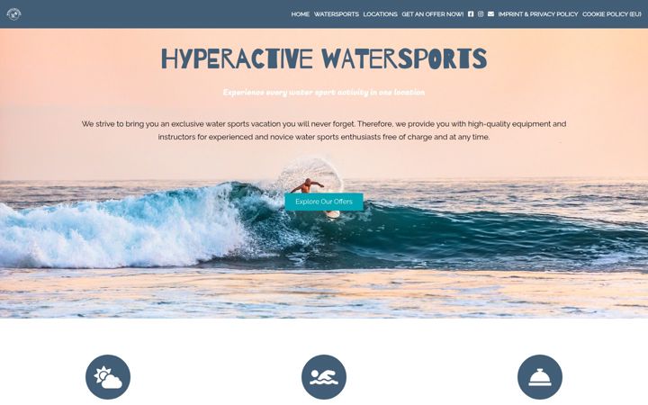 Screenshot of hyperactive-watersports.com