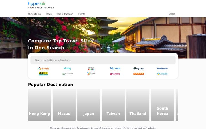 Screenshot ta' hyperair.com