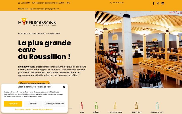 Screenshot of hyperboissons-perpignan.com