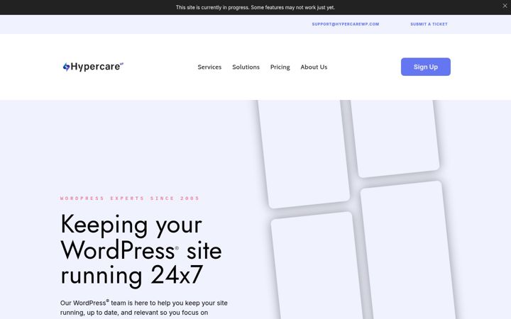 Екранна снимка на hypercarewp.com
