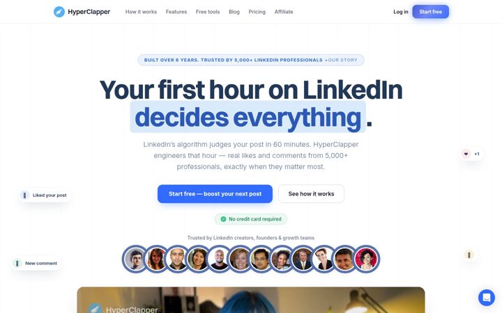 Screenshot of hyperclapper.com