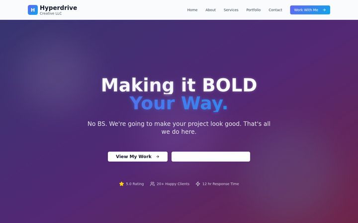 Screenshot of hyperdrive-creative.com