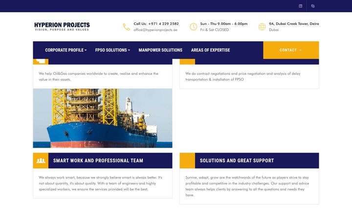 Screenshot of hyperionprojects.ae
