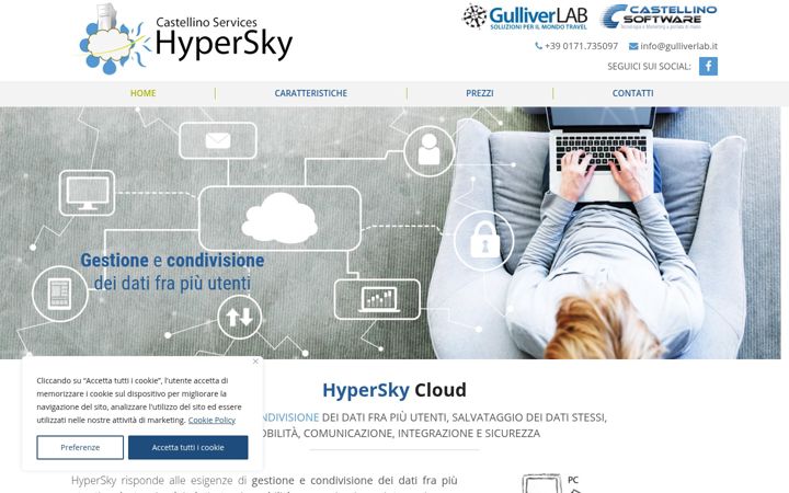 Screenshot of hypersky.it