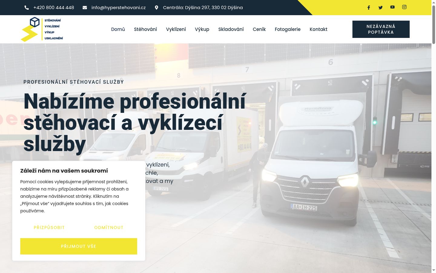 Posnetek zaslona pasice za privolitev, prikazane pred kakršno koli interakcijo