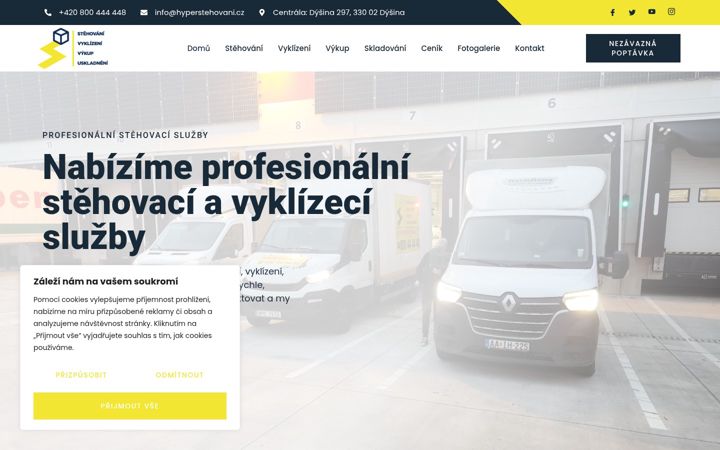 Screenshot of hyperstehovani.cz