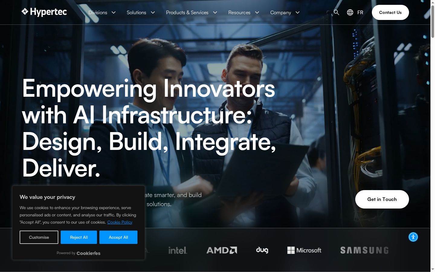 Screenshot of the consent banner shown before any interaction