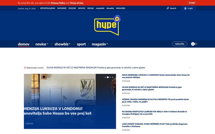 Screenshot von hypetv.si