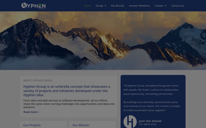 Screenshot of hyphengroup.eu