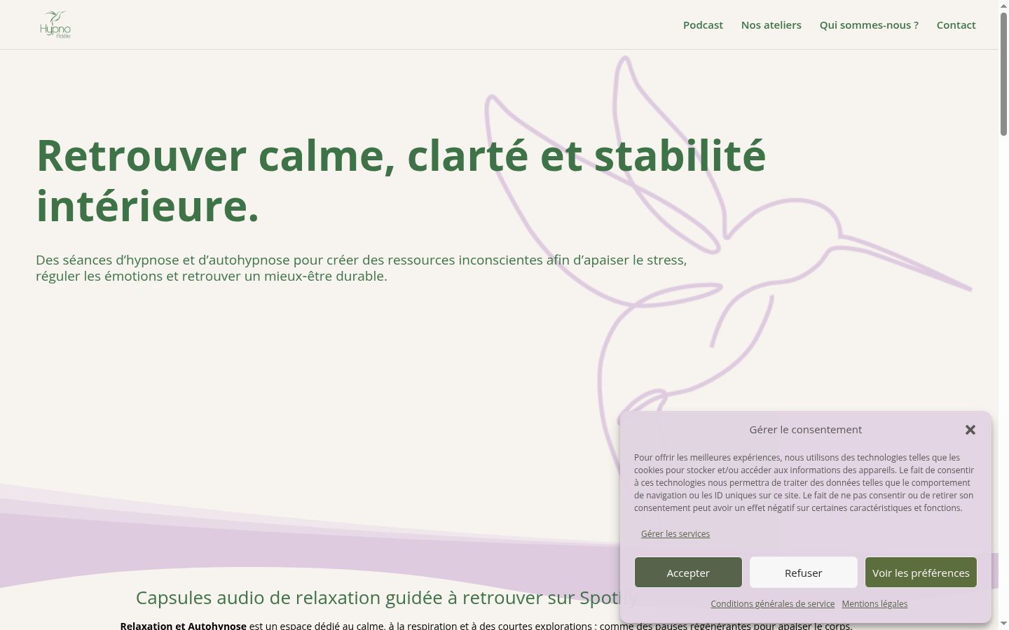 Screenshot of the consent banner shown before any interaction