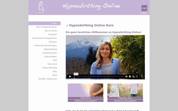 Screenshot of hypnobirthing-online.de