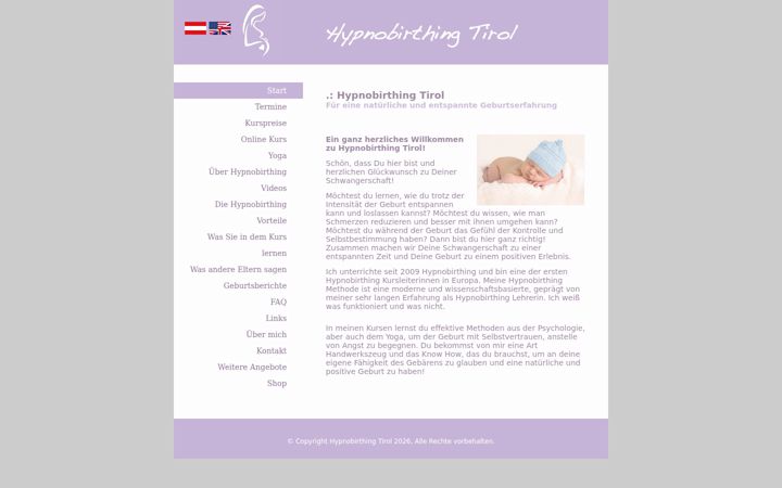 Screenshot of hypnobirthing-tirol.com